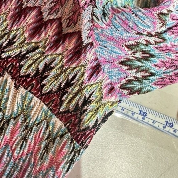 Tribal Rainbow Stretch Peasant Knit Top Small ‎ Y2K inspired Boho Hippie Peasant - Picture 6 of 11